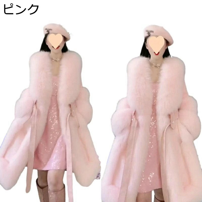 ロングコート レディース ファー襟 S-6XL 秋と冬 ベンチコート かわいい ファージャケット 中綿 ファーコート 大きいサイズ 長袖 ボア 防寒 厚い シャギー かわいい プレゼント