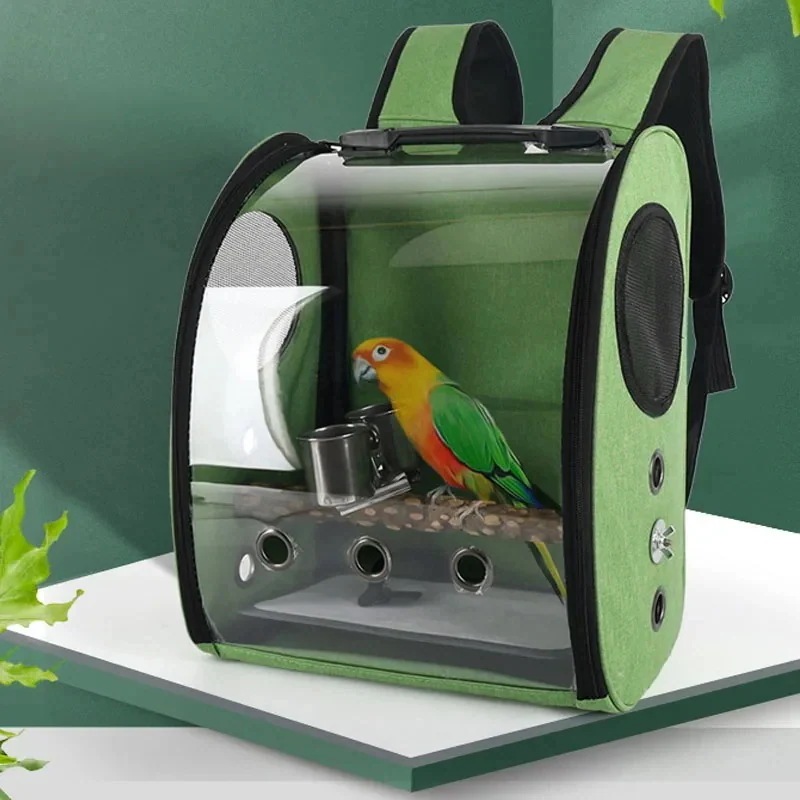 キャリアバッグを運ぶ透明なペット輸送ペットスペースカプセルオウムのための鳥のバックパックの旅行窓