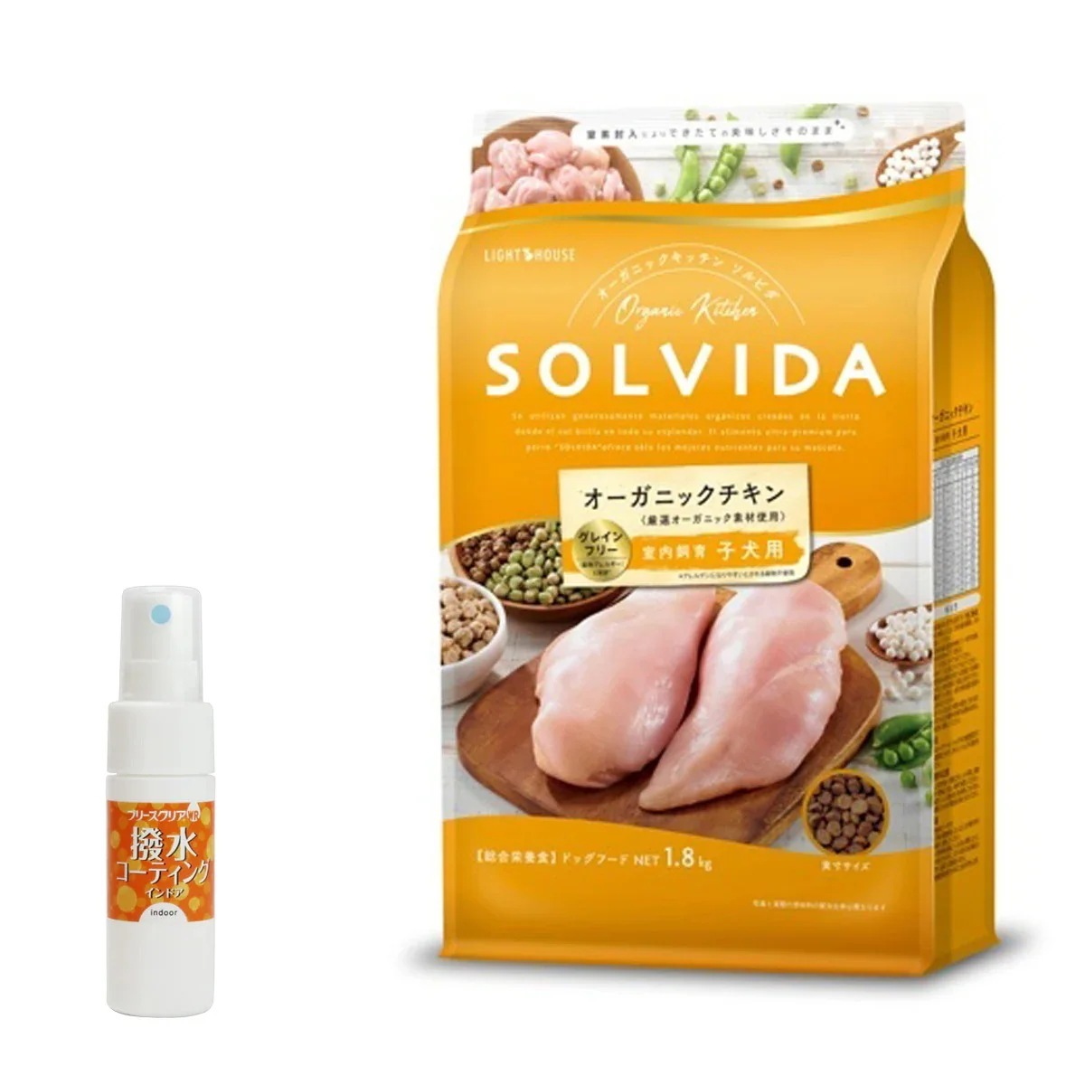 ドッグフード グレインフリー チキン 室内飼育子犬用1.8kg【撥水コーティングインドア(水回り用) 20ml付き】