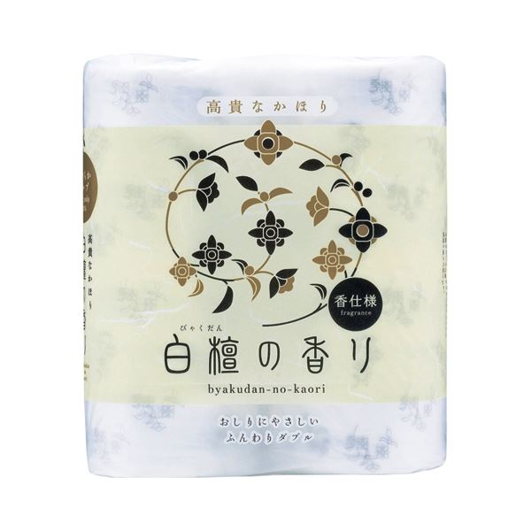 （まとめ）四国特紙 トイレットペーパー 白檀の香り ダブル 芯あり 30m 1パック（4ロール） 10セット