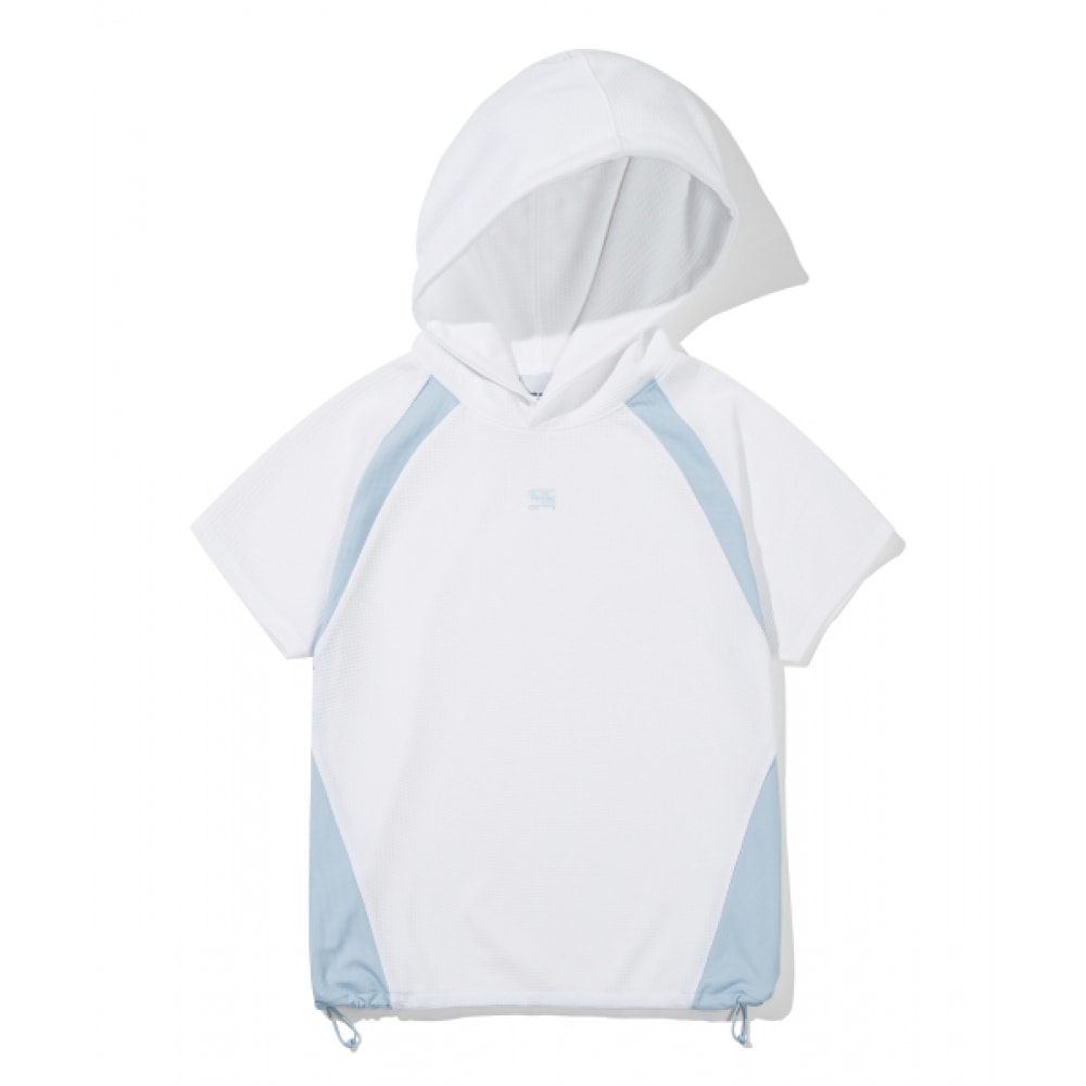 CODEGRAPHY WAVE ロゴ シンボル 配色 半袖 フーディ_ホワイト