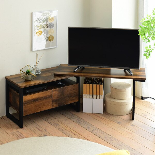 テレビ台 伸縮 ローボード インダストリアル調 ELVIS 幅90－136cm