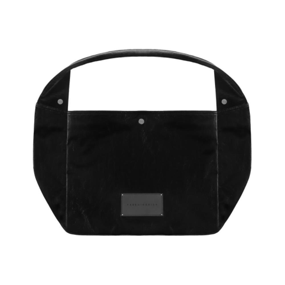 TREEMINGBIRD Shining Velvet Leather Wide Big Bag Black