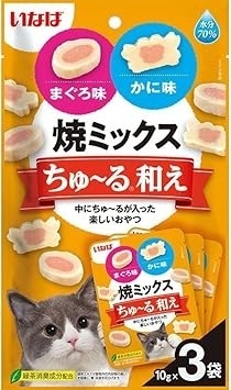 【24個セット】焼ミックスちゅ～る和えまぐろ味とかに味10g×3袋
