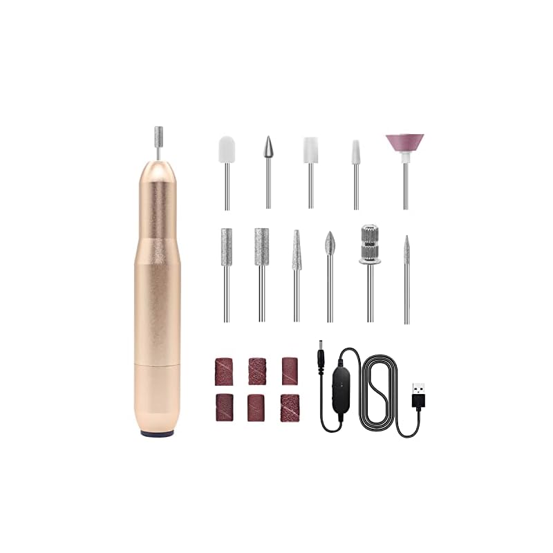 電動ネイルマシンキット ジェルネイル 研磨 爪磨き プロ コンパクト ネイルドリルマシン 電動ネイルケア マニキュア対応 ネイルドリル USB給電 正逆回転 無段階変速 低騒音 低振動 甘皮処理 角質