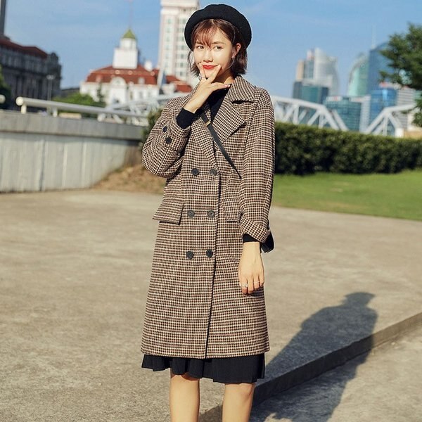 人気商品超目玉 チェスターコート レディース 秋冬 トレンチコート チェック アウター 千鳥柄 ロン 5,220円