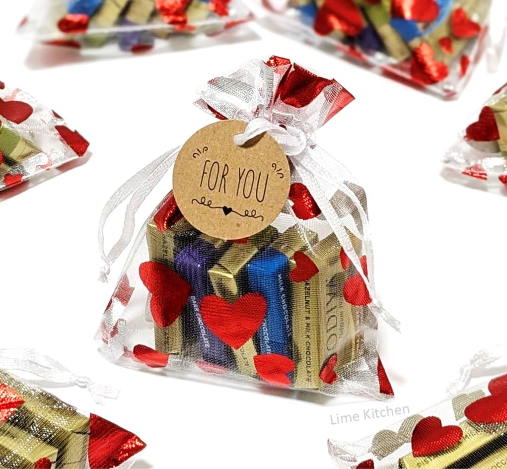 【10袋】ゴディバ ナポリタン プチギフト（5個×10袋セット） 巾着ギフトラッピング かわいいハート柄 ForYouタグ付き 個包装 クリスマス バレンタイン ばらまき 挨拶 お礼 ほんの気持ち 結