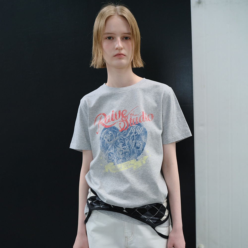 [レイブ] (5/27予約配送) Heart Rose Blur Graphic T-shirts VW6ME435_2color