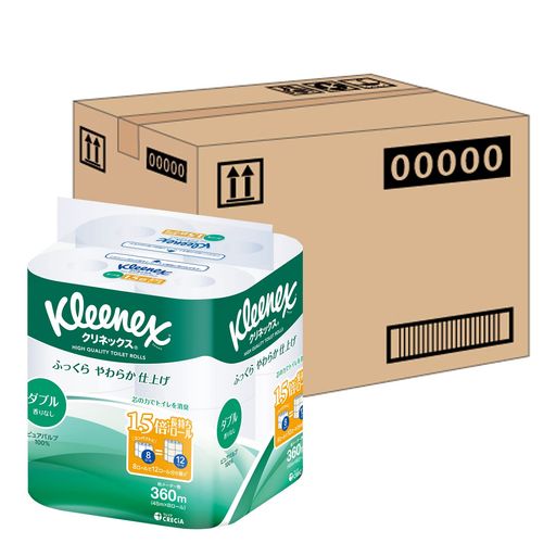 クリネックス 【ケース販売】 木材パルプ 長持ち トイレット8ロール ホワイト 45mダブル ×8パック入り 5,292円