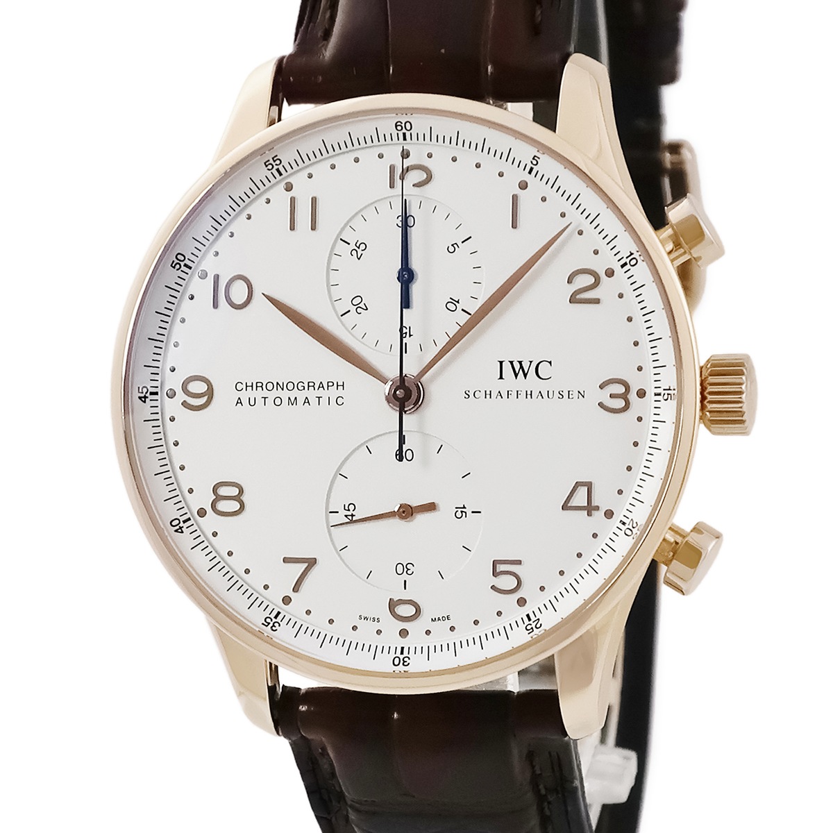 ポルトギーゼ クロノグラフ IW371402 自動巻き メンズ K18PG無垢 アラビア 3年保証