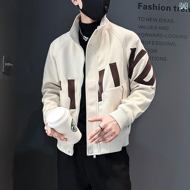 アウター メンズ カジュアル おしゃれ スタンドカラー プリント ジャケット カジュアル イン トレンディ ジャケット 春秋 ジャケット