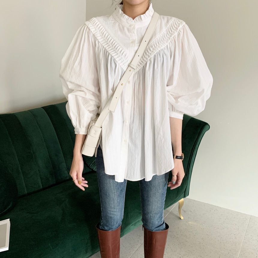 2color レディース トップス シャツブラウス シャツ ブラウス デザインシャツ プリーツ