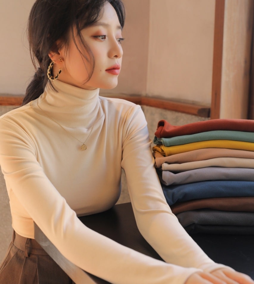 トップス デート モテアイテム ニットソー 長袖 ハイネック タイト 細身 もこもこ 裏起毛 可愛い きれいめ 上品 おしゃれ かっこいい 可愛い ラブリー キュート ガーリー クール 4,620円