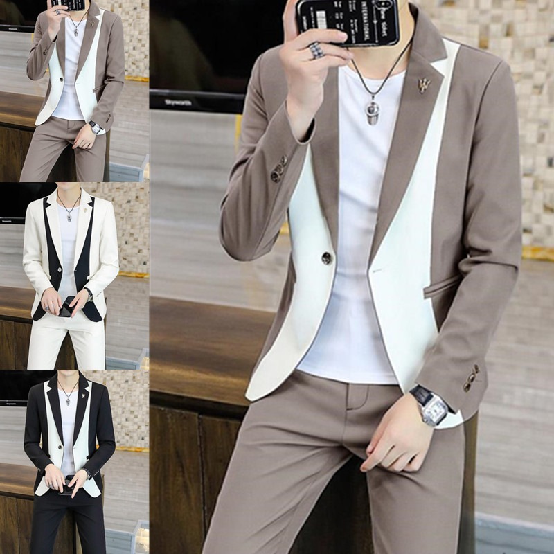 スーツ メンズ 2ピーススーツ おしゃれ スーツセットアップ ビジネススーツ 切り替え リム カジュアルスーツ フォーマルスーツ 洗える 紳士服 面接 通勤