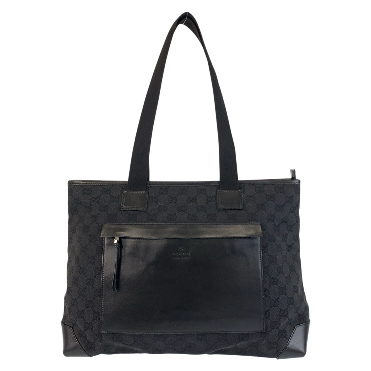 ブラック 黒 シルバー金具 GGキャンバス/レザー 34339 トートバッグ ショルダーバッグ レディース 502510