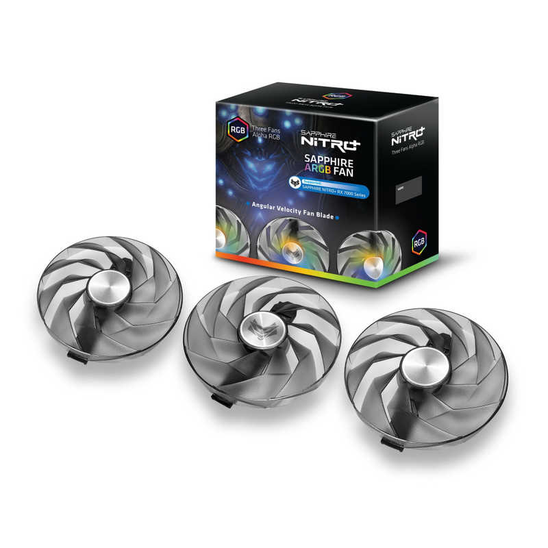 SAPPHIRE　グラフィックボード用ファン ［3個セット］ GEAR ARGB FAN (3 IN 1) FOR NITRO＋ RX 7000 SERIES クリア　4N004-07-20G