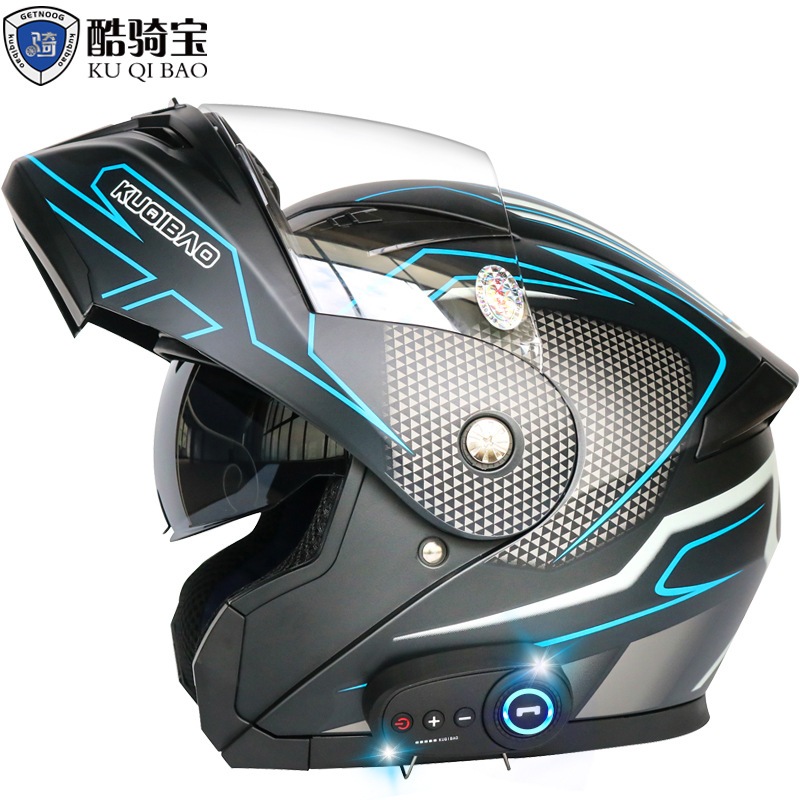 Coolqibao デュアルレンズバイクヘルメット リバーシブルヘルメット 電動バイク Bluetooth ヘルメット 長寿命 3c 認定 フルフェイスヘルメット
