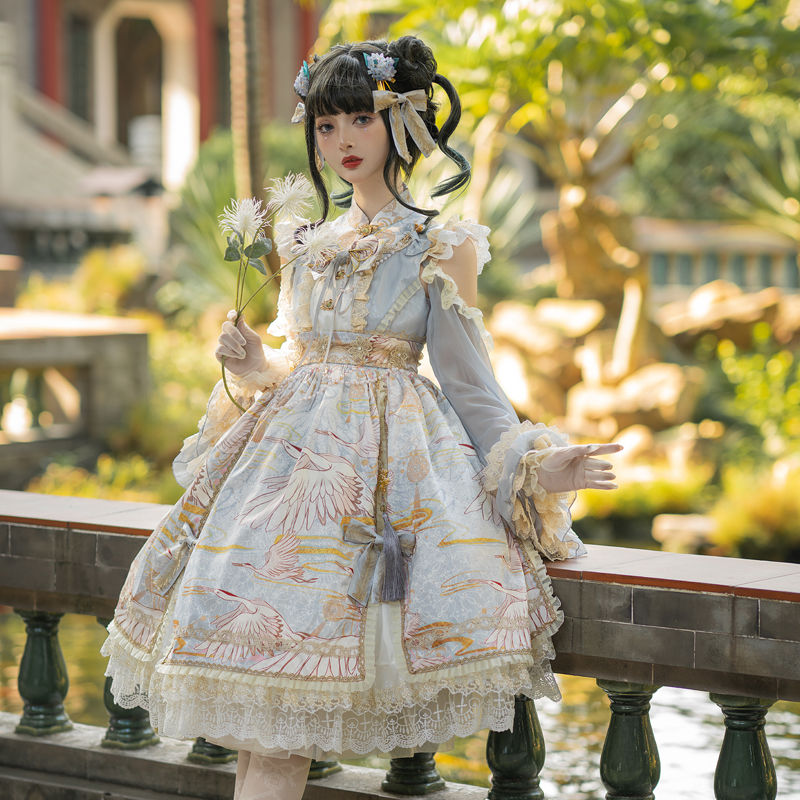 【5511人コレクション】【スポット】豹は猫オリジナルlolita中華風鶴卿はるかop2.0ロリータワンピースを作った