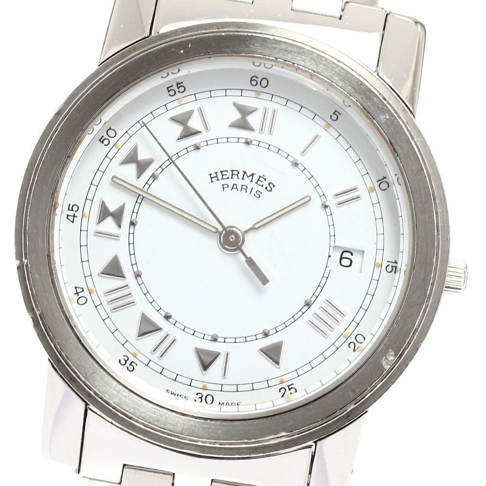 エルメス HERMES CA1.510 キャリック デイト クォーツ ボーイズ _901114【中古】