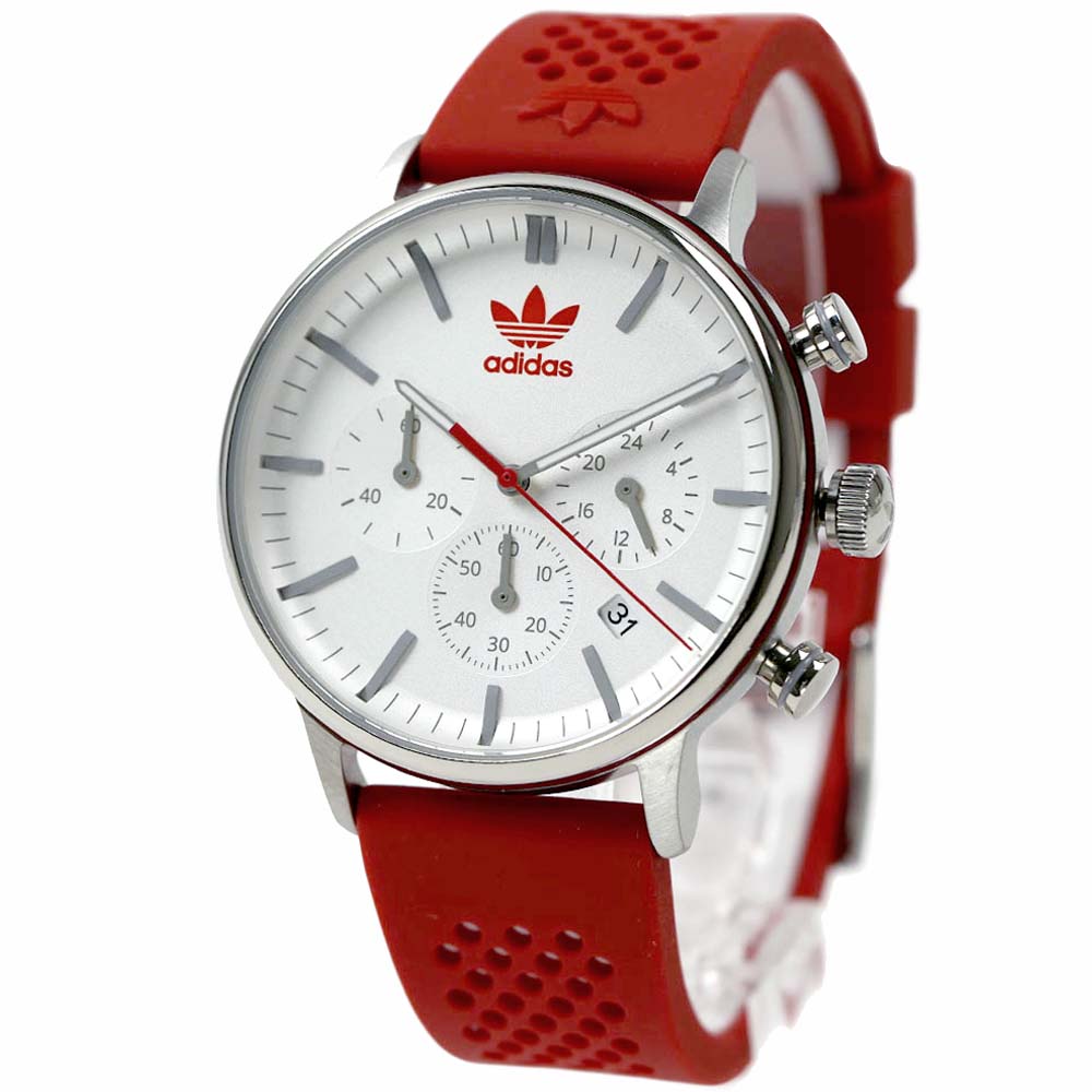 アディダス 腕時計 メンズ レディース ユニセックス クロノグラフ シリコンベルト 日付カレンダー レッド adidas CODE ONE CHRONO AOSY23019