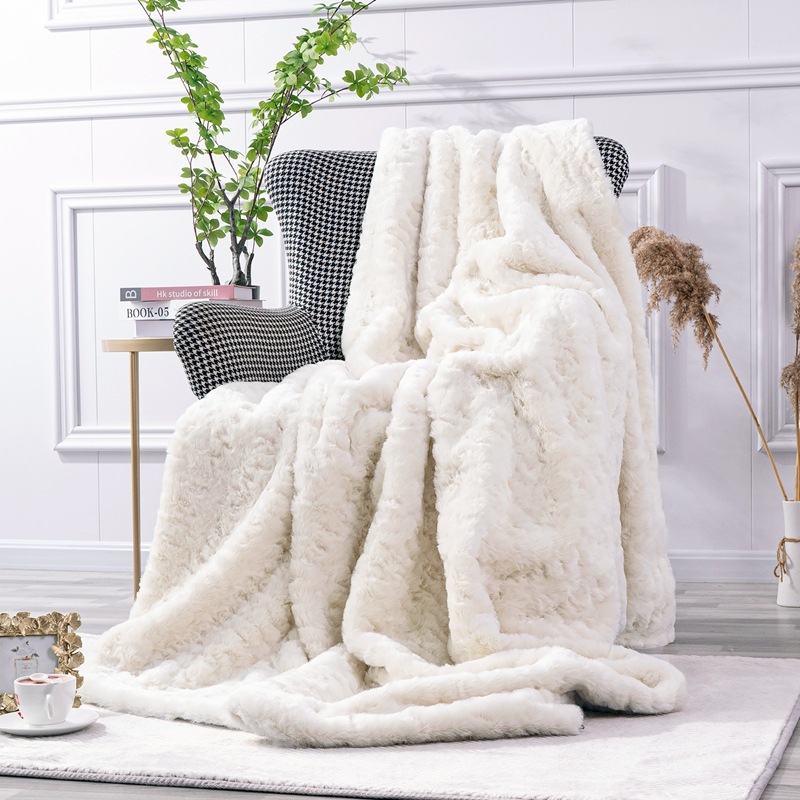 象牙白BABYGOATポップコーン胎羊巻き毛ソファブランケット可愛い子ヤギお昼寝ブランケット残業膝ブランケット