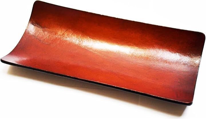 atelierCODEL レザートレイ 小物入れ 1枚の革から職人が形作る芸術的な曲線 本革 アクセサリートレイ キャッシュトレイ 大きめ(漆ブラウン, 長方形)