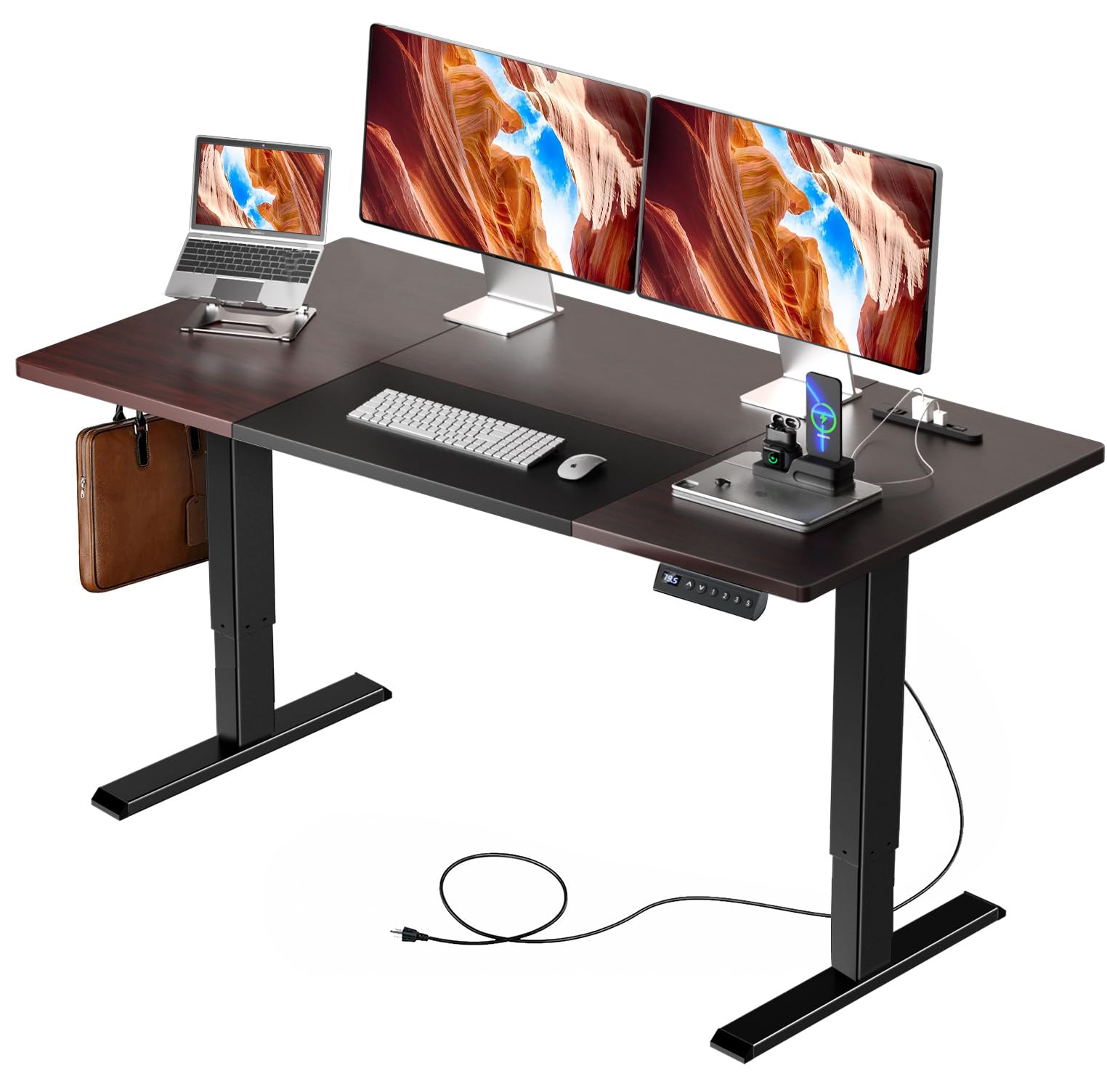 パソコンデスク 昇降式 電動 ゲーミングデスク pcデスク スタンディングデスク 作業机 オフィスデスク マルチ電源タップ付き モニターアーム取付可能 上下 安定自動昇降 収納フッ 79232 18,800円