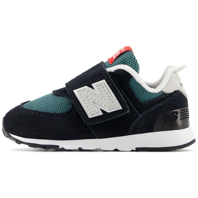 ニューバランス スニーカー ベビー 男の子 キッズ ローカット ベルクロ ベビーシューズ マジックテープ NB ファーストシューズ NW574 MGH ブラック 黒 キッズシューズ 子供靴