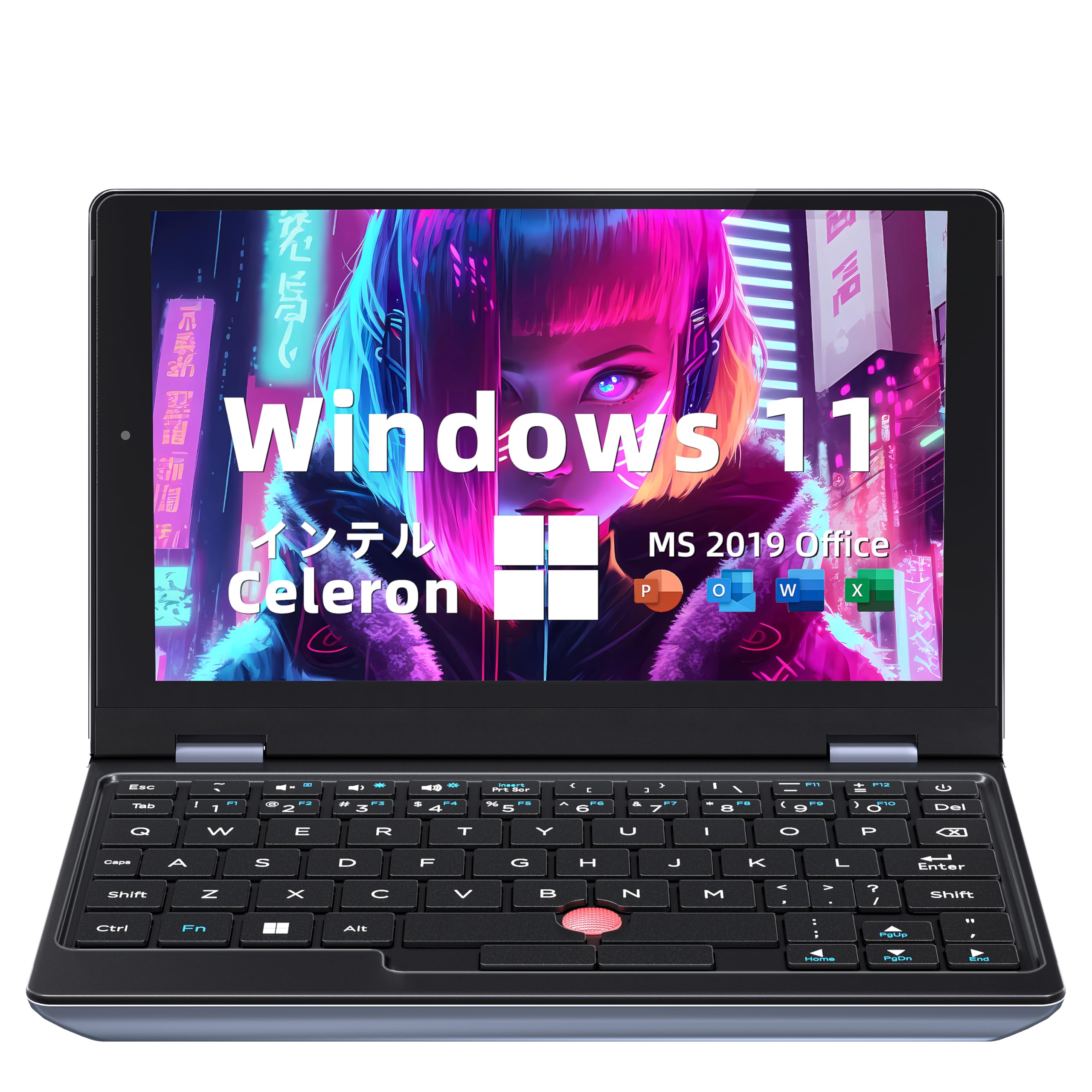 ノートパソコン ミニノートPC【Win11 Pro/Office 2019 標準搭載】高級金属シェル 7.0インチHD 0.65kg超軽量 高性能 超小型 タブレット 高速第十世代 Celeron N