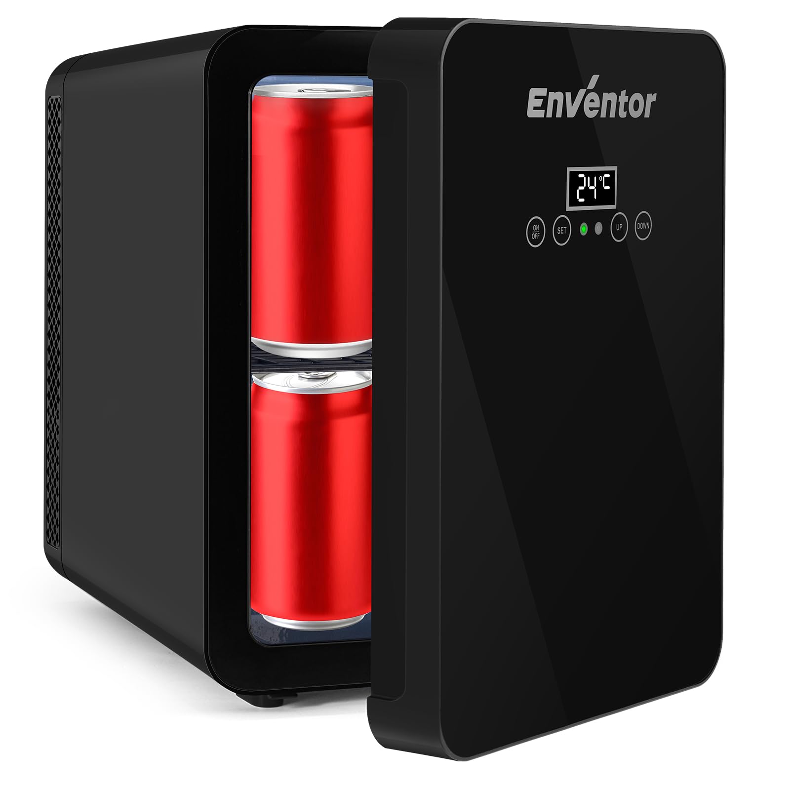 Enventor 冷蔵庫 小型 冷温庫 10L 極静音 エコモード搭載 LCD温度表示 ワンタッチ操作 PSE認証 温度調節可能 ミニ冷蔵庫 卓上 寝室 省エネ AC/DC給電 冷蔵 保温 一人暮らし