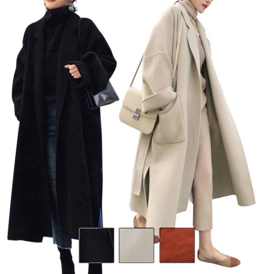 超目玉新品 チェスターコート ロング レディース ロング丈 ジャケット アウター トップス オーバーサイズ スリット 長袖