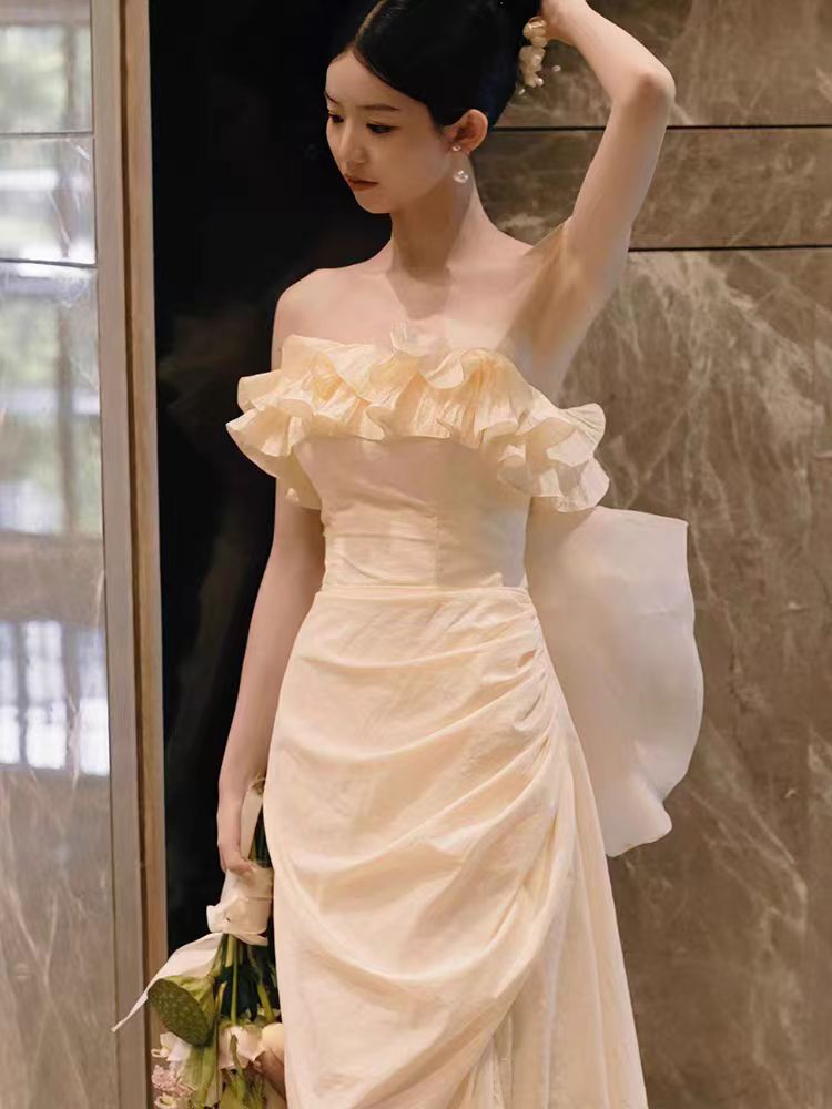 ドレッシングガウン 女性 花嫁 婚約 ウェディング ブトップ ライト ウェディングドレス ウェルカム 旅行 フォト ドア ベール ドレス ロングスカート