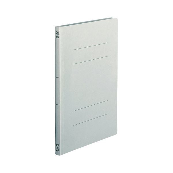 （まとめ） TANOSEE フラットファイル（スタンダードカラー） A4タテ 150枚収容 背幅18mm グレー 1セット（100冊：10冊10パック） 2セット