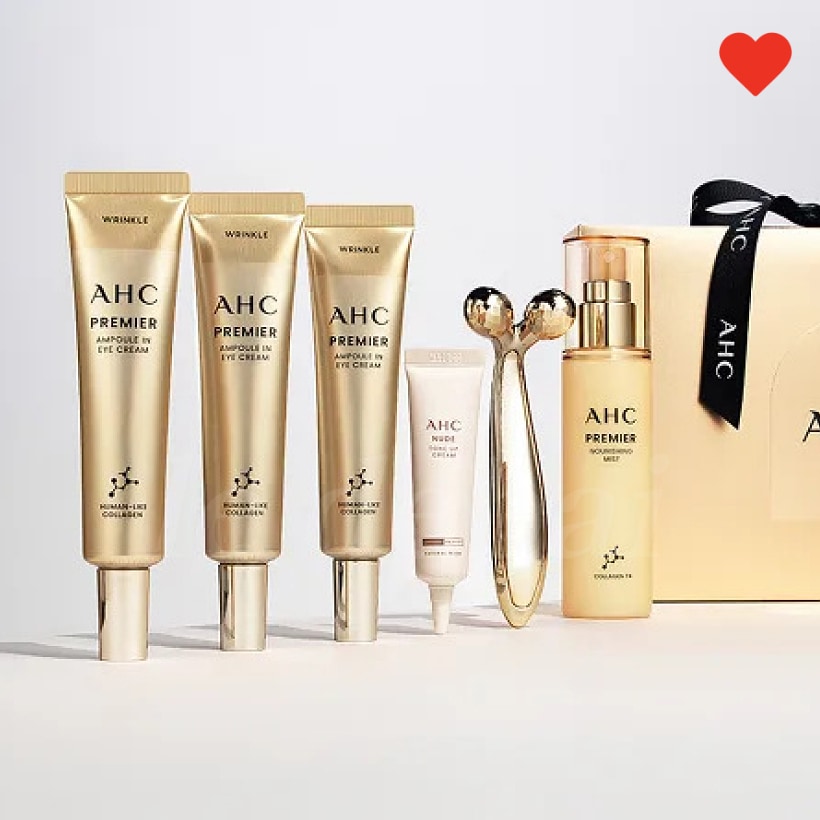 【母の日 ギフト包装】 「No.1」アンプルインアイクリーム3個+ミスト+ヌードクリーム+フェイスローラーセット / スキンケアセット韓国