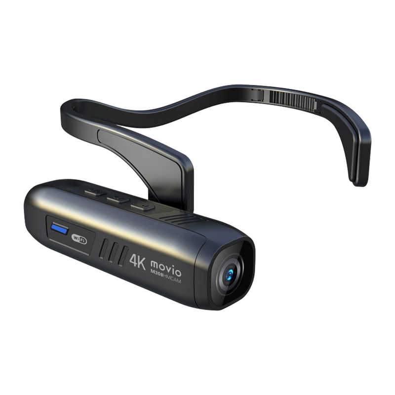 ナガオカ　アクションカメラ wifi機能搭載　高画質4K Ultra HD ヘッドマウントカメラ MOVIO ブラック [4K対応]　M308HMCAM