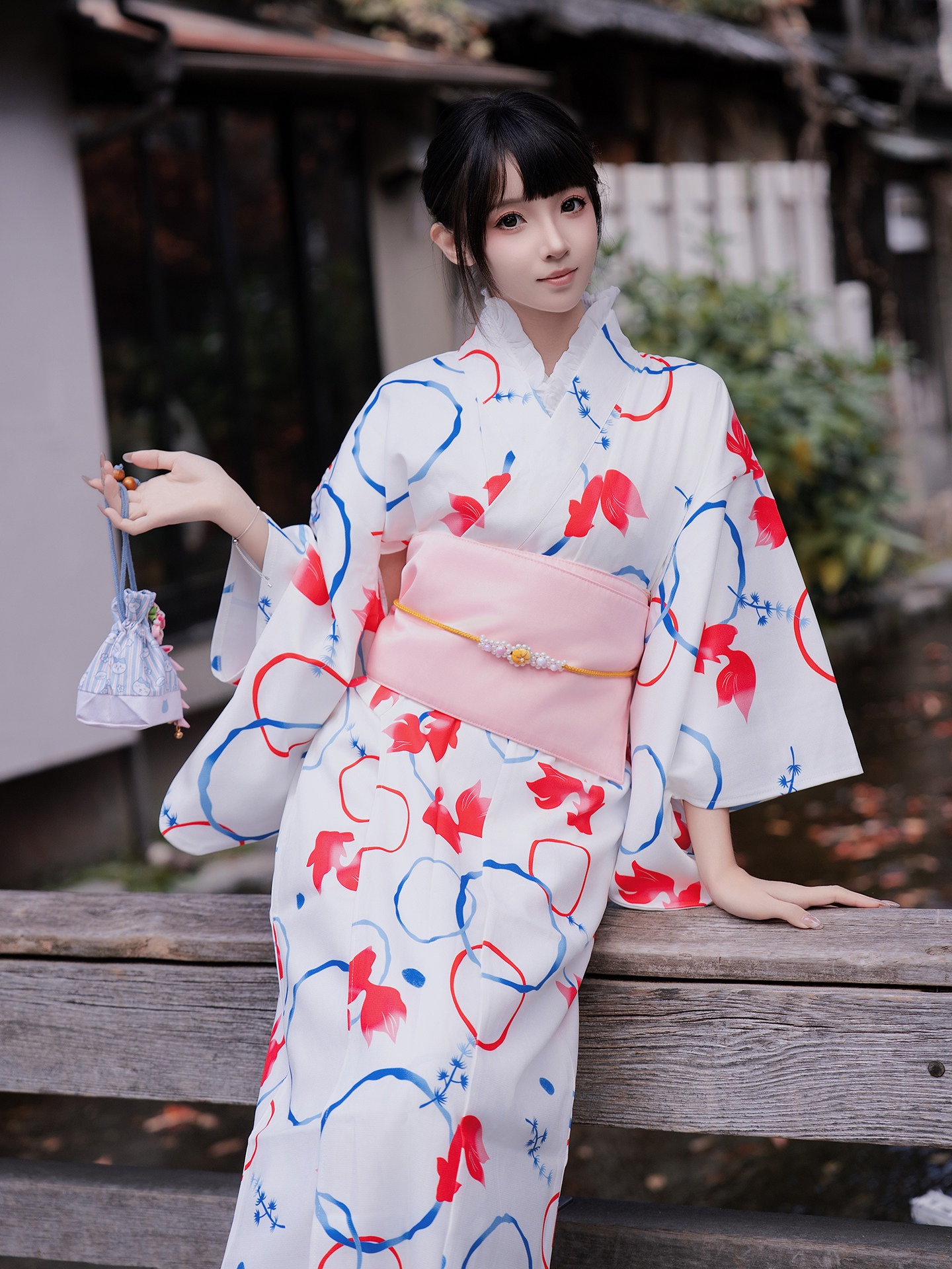 【本日限定2026new】 浴衣 金魚柄 レディース ホワイト ブルー レッド 着物 女性和服 女性浴衣 ゆかた