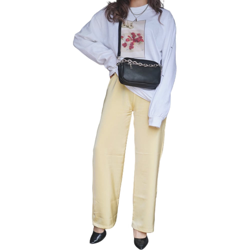 Shiny Easy Pants (lemon yellow) A,D,G レディース