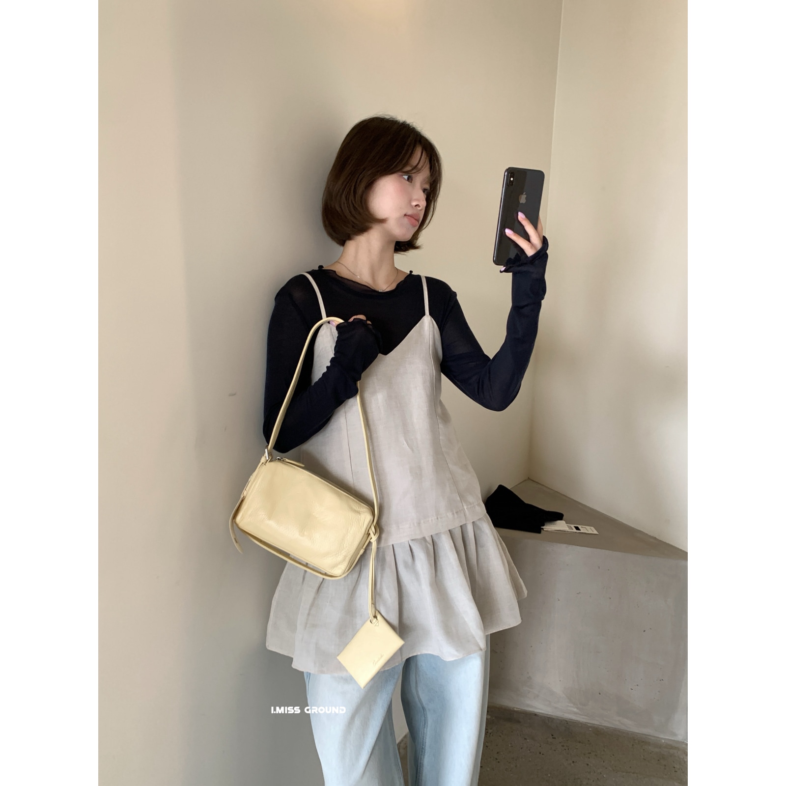 春夏韓国風シンプルスタイルテンセルとリネンの万能着痩せスタックサスペンダードレス女性用 R20377