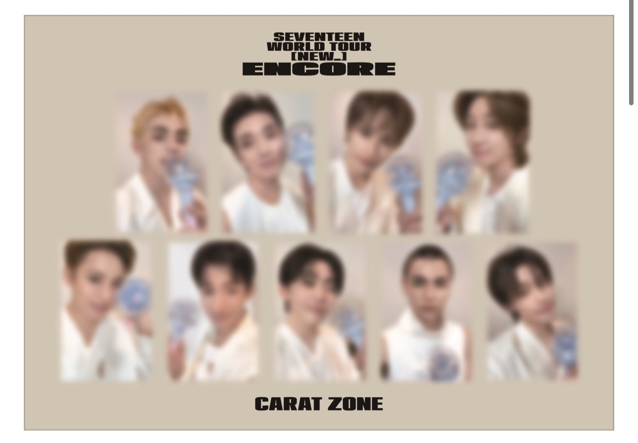 SEVENTEEN WORLD TOUR [NEW_] ENCORE CARAT ZONE OT9 SET