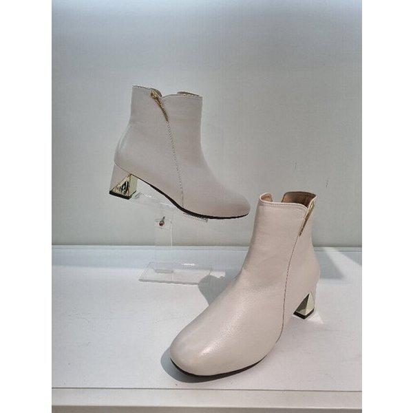 女性用 履きやすい ファー セミフォーマル アンクルブーツ ヒール5cm PFCWBS654 (P002911779)