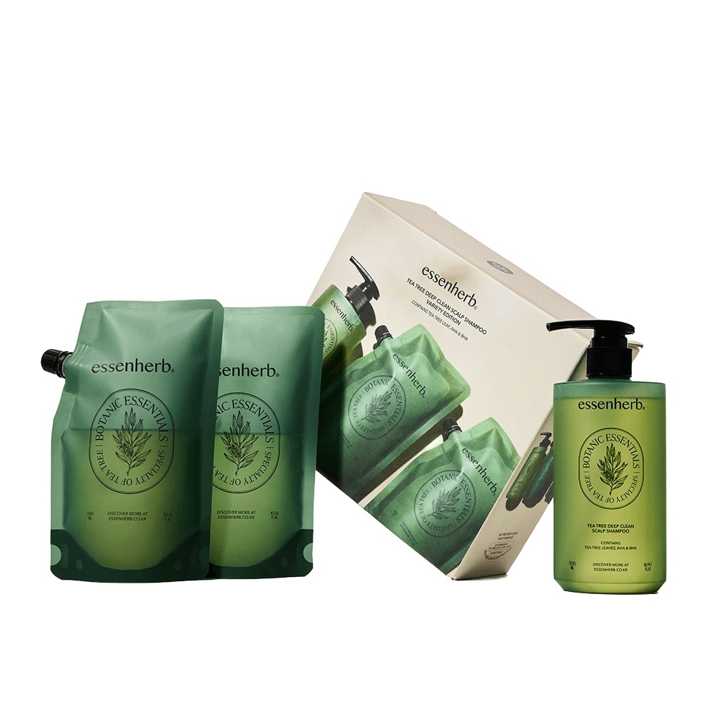 エッセンハーブ ティーツリー ディープクリーン スカルプシャンプー バラエティエディション (本品500ml+詰め替え300mlx2EA) 4,297円