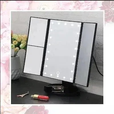 本日大好評!快速出荷26新作 楽天1位LED女優ミラー 大 鏡 ライト付き 卓上ミラー 化粧鏡ドレッサー 三面鏡