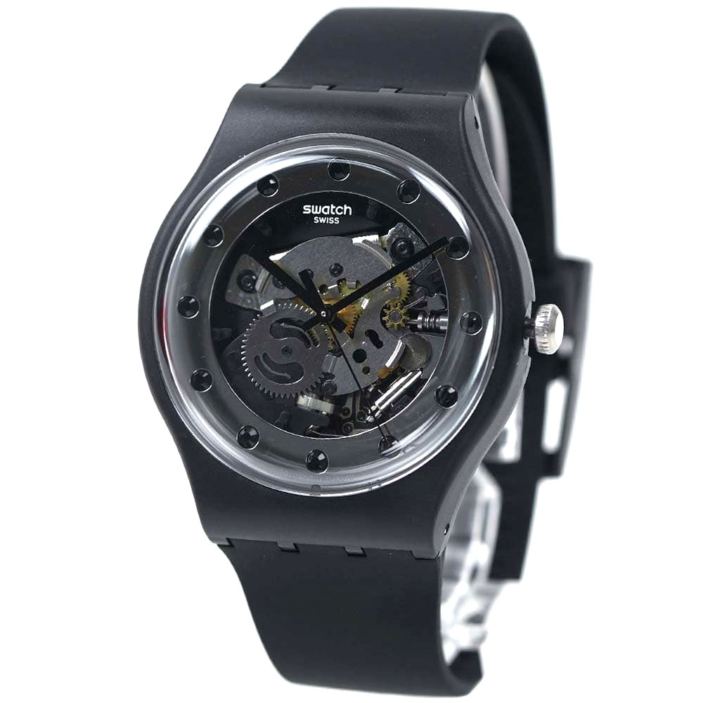 スウォッチ 腕時計 メンズ レディース ブラック シルバー swatch SILVER GLAM SUOZ147