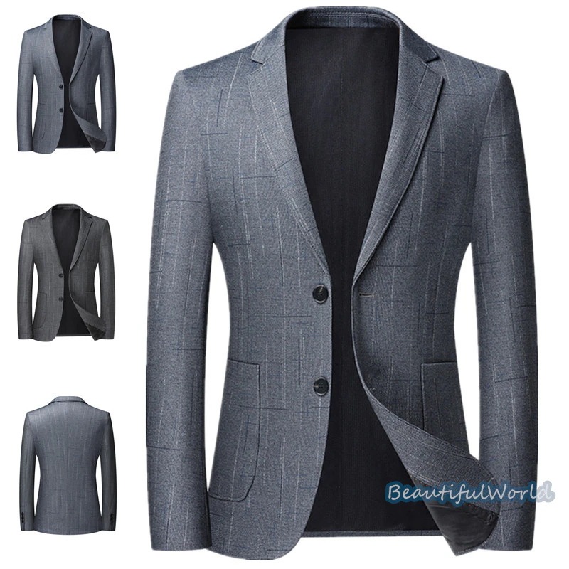 テーラードジャケット メンズ おしゃれ ブレザージャケット カジュアルスーツボーダー柄 ビジネススーツ フォマールスーツ アウター 春秋 通勤 紳士用