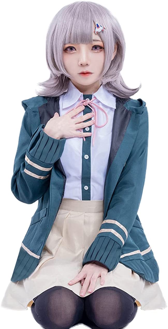 七海千秋コスプレハロウィンスーパーダンガンロンパ 衣装セットななみちあきウィッグ 靴別売