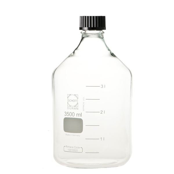 柴田科学ねじ口びん（メジュームびん） 黒キャップ付 3.5L 017200-35002