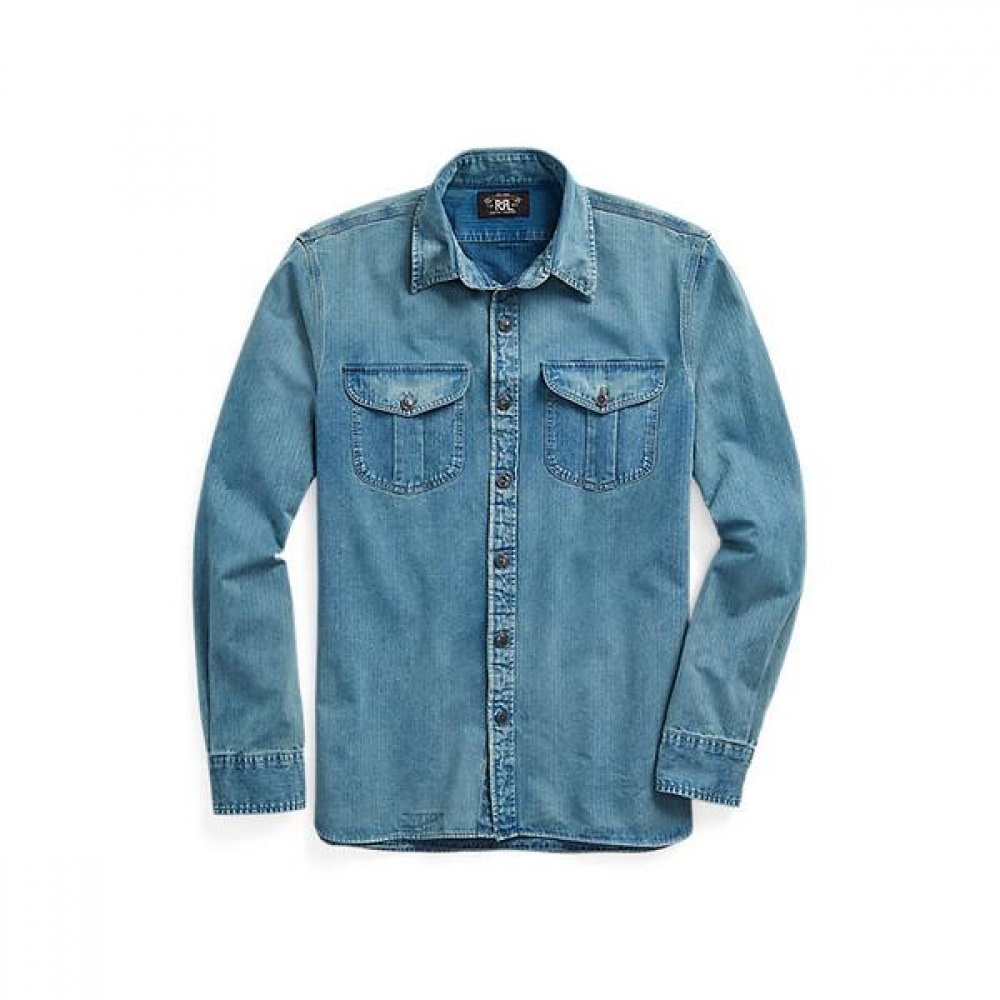 RRL インディゴヘリンボーンツイルワークシャツ (MNRRWOV16820282400)