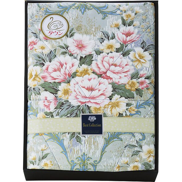 ダウン50%入り 日本製羽毛肌掛けふとん ブルー G-A