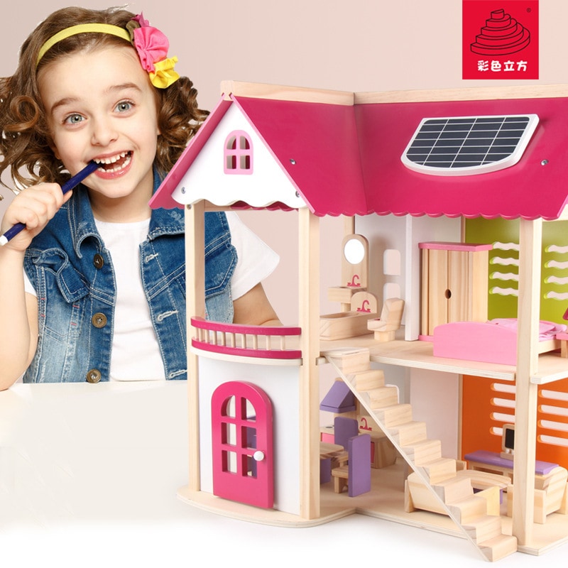 木质儿童过家家仿真城堡别墅玩具仿真过家家房子套装DIY拼装玩具