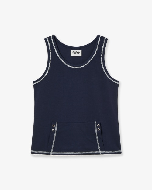 【AEAE】 LACE POCKET SLEEVELESS [NAVY] 正規品